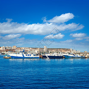 西班牙阿利坎特圣波拉港码头城市俱乐部支撑运动建筑物旅游渔船海滩村庄蓝色图片