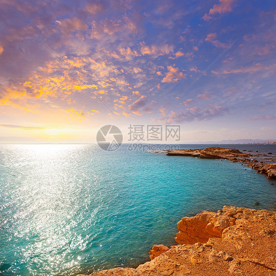 地中海蓝海岛北冰洋支撑海岸生态景点海浪海滩石头蓝色太阳地平线图片