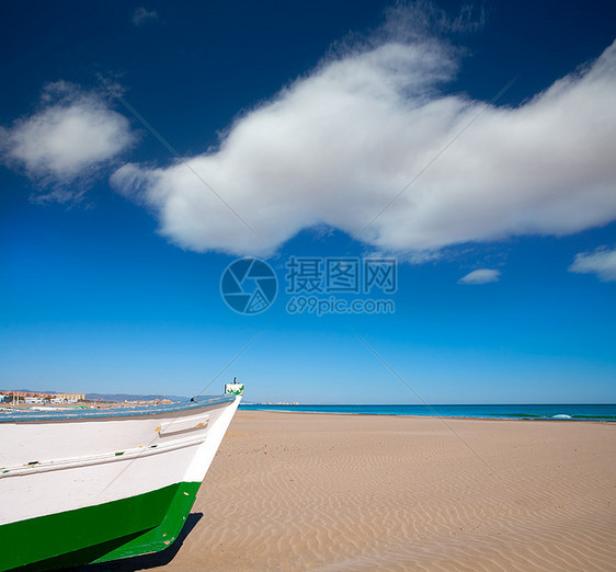 巴伦西亚马尔瓦罗萨帕塔科纳海滩天空太阳蓝色假期海洋海景波浪海滩阳光天堂图片