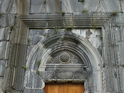 阿赫塔拉修道院教会入口雕刻品拱形雕刻遗产石头岩石宗教建筑学图片