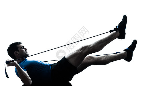 运动健身锻炼的男子 身高健康姿势运动员阴影松紧带男性有氧运动双腿体操健美男人训练图片