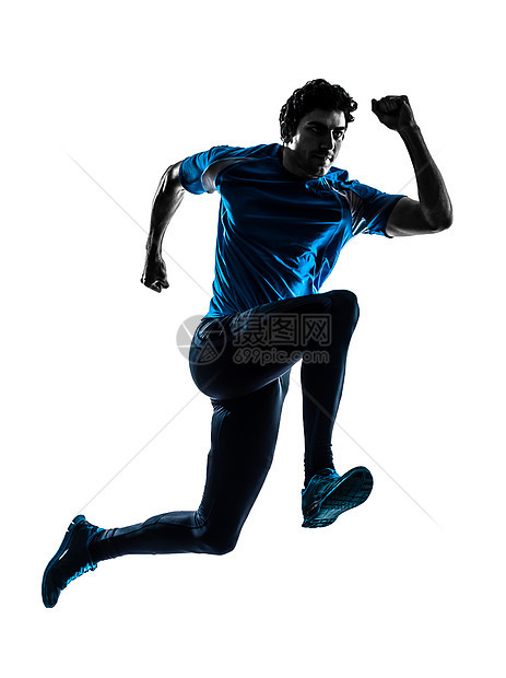短跑运动员慢跑者男性能力成年人男人训练阴影竞争白色赛跑者跑步图片