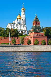 莫斯科克里姆林宫蓝色景观天空大教堂圆顶教会建筑学建筑场景城市图片