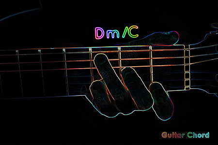 黑暗背景上的吉他和弦技术旋律木头x光音程吉他手乐器男性细绳训练图片