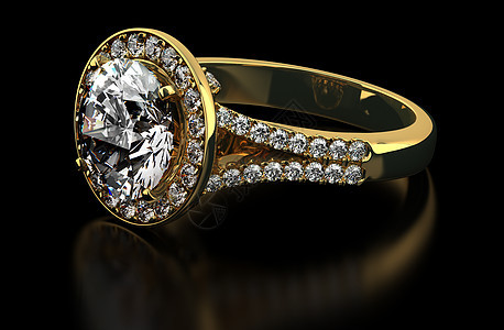 黑色钻石环宝藏女性礼物宝石财富已婚石头反射配饰婚礼图片