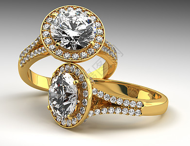 两个钻石环婚礼财富反射女性石头宝石金子宝藏配饰珠宝图片