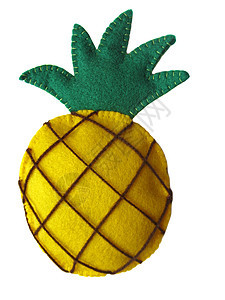 菠萝羊毛手工水果黄色玩物凤梨毛毡绿色图片