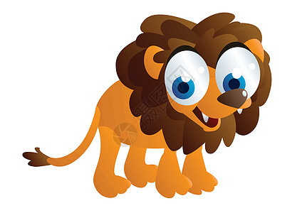 可爱的狮子漫画动物群幸福童年欢呼动物园绘画艺术品猫科插图吉祥物图片