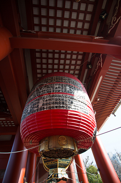 日本东京 朝usakusa汉子灯笼游客雕塑寺庙文化旅游人种艺术红色图片