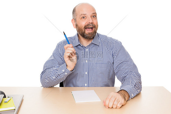 有想法的人日记阅读胡须白色商务工作桌子商业思维铅笔图片