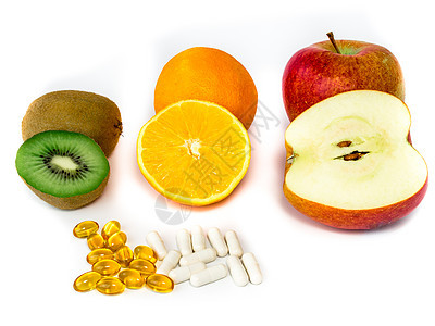 维生素绿色药片白色食物健康红色奇异果家庭疾病水果图片