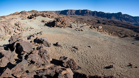 国家公园特内里夫假期首脑火山岩公园蓝色火山天空地方沙漠游客图片