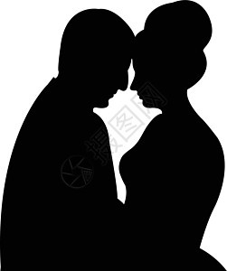 一对夫妇的光影矢量女士妻子男人插图黑色男性丈夫白色夫妻女性图片