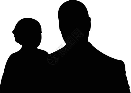 父亲和女婴一起 光影矢量黑色男人插图父母女儿爸爸儿童婴儿拥抱家庭图片