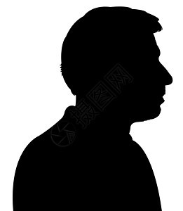 一个人头的光影矢量男人鼻子黑色身体头发插图背景图片