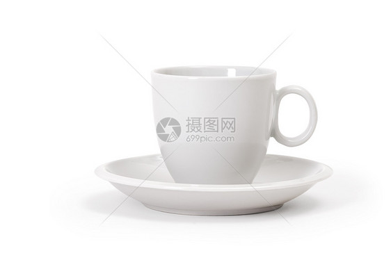 白色背景上的白杯咖啡杯子工作室饮料咖啡杯图片