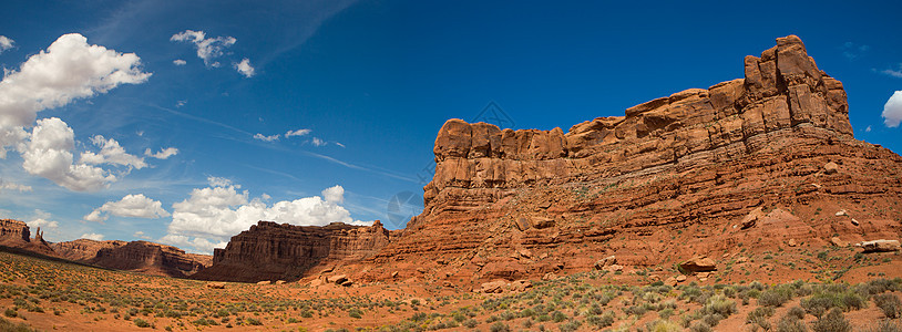 红岩形成神之河谷沙漠纹理悬崖风景地形侵蚀植物众神地区质感图片