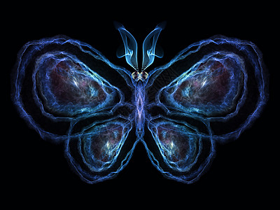 蓝色光纤象形蝴蝶昆虫学野生动物生物学数学插图设计元素触角渲染装饰品背景