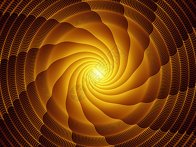 分形沉降回落黄色渲染螺旋射线漩涡中心涡流对称光束辐射图片