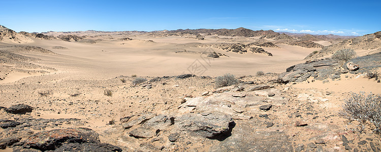 斯卡勒顿海岸沙漠土地荒野环境地平线蓝色全景晴天爬坡沙丘干旱图片