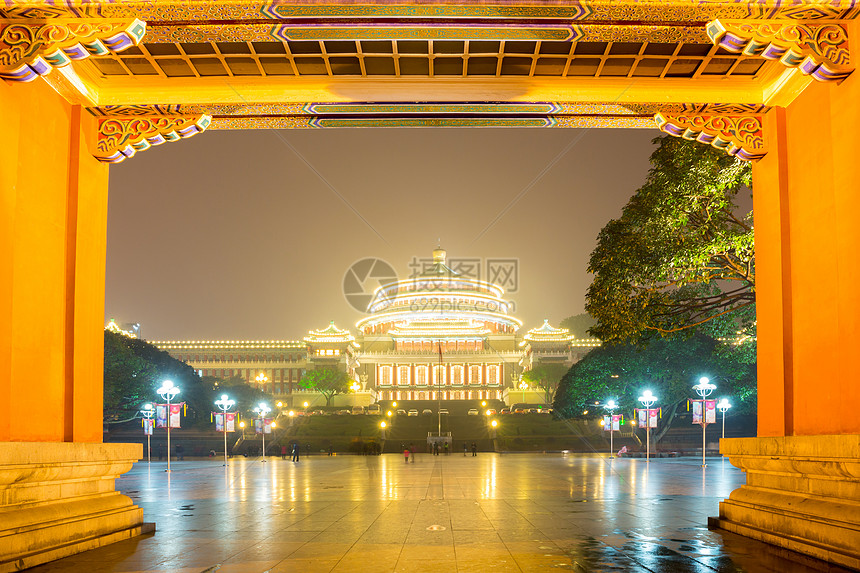 重庆万人大会堂建筑学城市大厅建筑红色艺术纪念碑文化古董图片