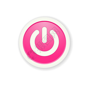 电源按钮活力白色用户技术圆圈网络中风阴影粉色界面图片