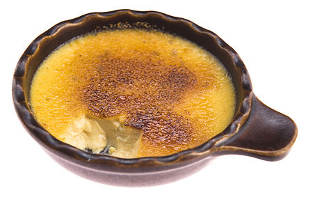 法国甜点     奶油布丁 烧焦霜刀具餐厅食物焦糖香草美食糕点三位一体勺子模子图片
