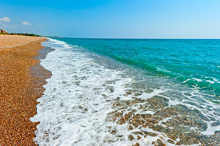 沙沙沙滩和绿绿的海水图片