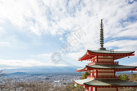 红塔和富藤山风景图片