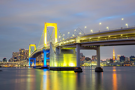 日本东京彩虹桥港口建筑学地标港区摩天大楼天际地方景点旅游风景图片