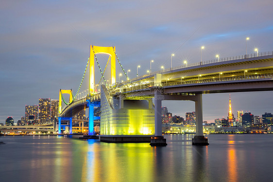日本东京彩虹桥港口建筑学地标港区摩天大楼天际地方景点旅游风景图片