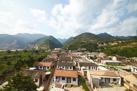 中国外衣风景运动房子绿色旅游农村旅行乡村晴天蓝色爬坡图片