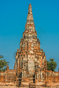 扫管笏柴寺大城府曼谷泰国外观寺庙地方地标佛教徒考古废墟旅行宗教目的地图片