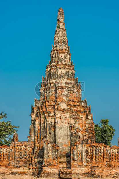 扫管笏柴寺大城府曼谷泰国外观寺庙地方地标佛教徒考古废墟旅行宗教目的地图片