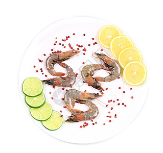 盘子里有生虾动物贝类养殖白色水产海鲜午餐甲壳营养胡椒图片