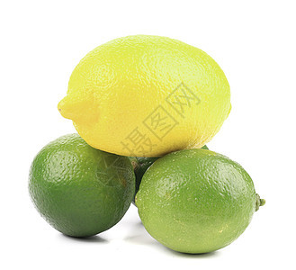 白色的新鲜石灰和柠檬黄色水果热带叶子工作室绿色果汁图片