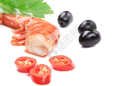 白色的尖牙紧贴在白色上美食派对小吃食物沙拉胡椒宏观海鲜营养厨房图片