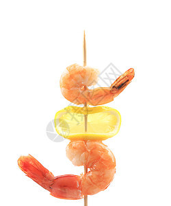 棍子上的虾宏观动物美食饮食餐厅派对食物小龙虾海鲜厨房图片