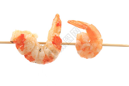 棍子上的虾厨房动物香料甲壳小龙虾白色餐厅烧烤贝类食物图片