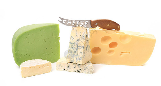 各种美味的奶酪类型 用刀子杂货店熟食干酪奶制品烹饪小吃团体奢华食物自助餐图片