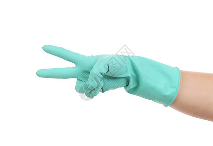 手头上的蓝色手套显示的是两个工作女佣展示乳胶白色清洁工材料女士家政卫生图片