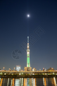 东京天树照明旅行建筑学墨田景观天空甲板晴空塔建筑物商业天际图片