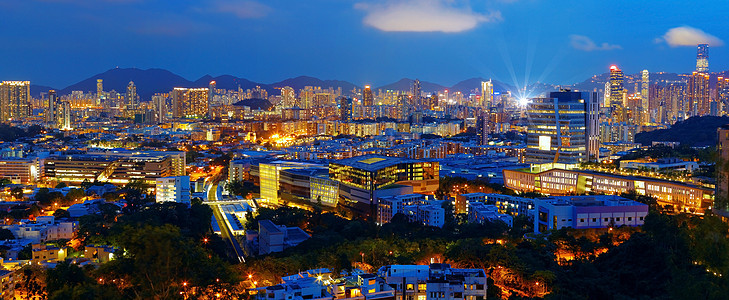 香港市之夜办公室顶峰市中心玻璃景观金融地标旅行蓝色城市图片