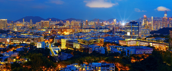 香港市之夜办公室顶峰市中心玻璃景观金融地标旅行蓝色城市图片