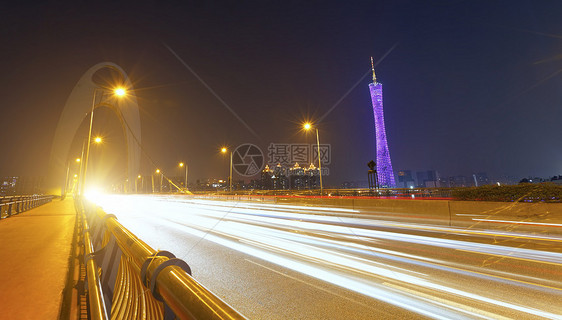 广州交通夜建筑蓝色天空运动摩天大楼街道建筑学地标旅行天际图片