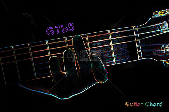 黑暗背景上的吉他和弦木头男性x光技术训练身体细绳音乐会音程玩家图片