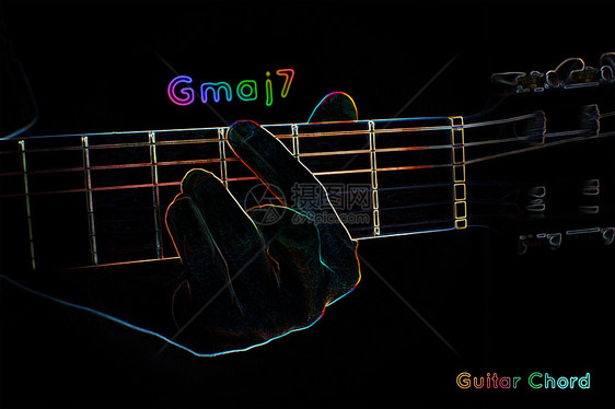 黑暗背景上的吉他和弦男性x光音乐会歌曲身体音乐家玩家音程吉他手乐器图片