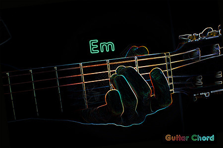 黑暗背景上的吉他和弦指法音乐会乐器歌曲旋律玩家男性音程木头训练图片