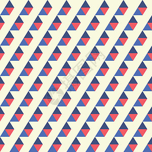 蓝色 红色三角形的无缝模式图片