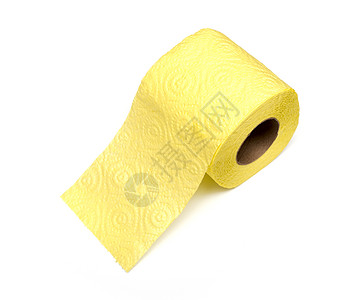 白纸上隔绝的卫生纸卷材料配件卫生间设施黄色浴室纤维素缓冲器清洁工屁股图片